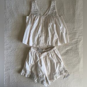 Christy Dawn Lidia Blouse and Cassia Short in Pearl Embroidered